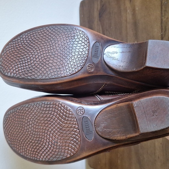Vintage Nickels Brown Leather Clogs Mules Comfort Shoes Size 8.5 - Picture 8 of 9